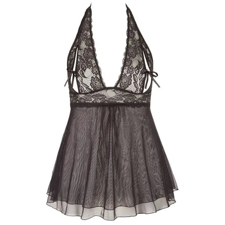 Cottelli Plus Size Halter Neck Babydoll Black - Fast Shipping - Sale United Kingdom Stoke-on-trent