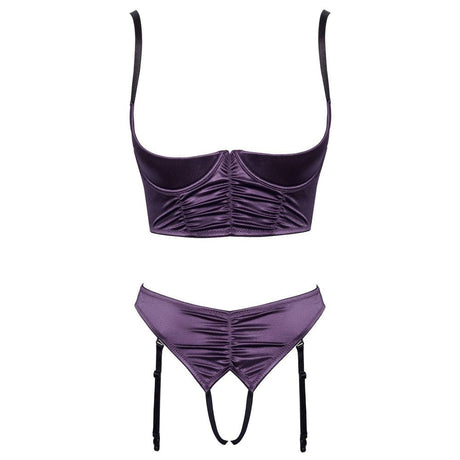 Cottelli Satin Quarter Cup Bra Set - Sale