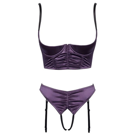 Cottelli Satin Quarter Cup Bra Set - Fast Shipping - Sale United Kingdom Stoke-on-trent