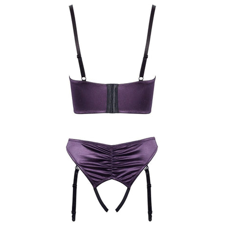 Cottelli Satin Quarter Cup Bra Set - Sale