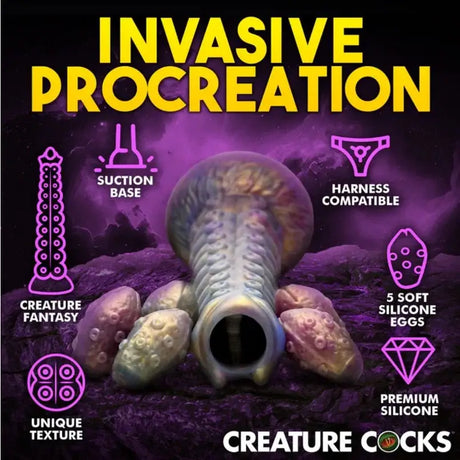 Creature Cocks Deep Invader Tentacle Ovipositor Silicone Dildo with Eggs - Save 30% - United Kingdom Stoke-on-trent