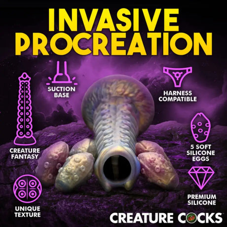 Creature Cocks Deep Invader Tentacle Ovipositor Silicone Dildo with Eggs - Save 10% - United Kingdom Stoke-on-trent