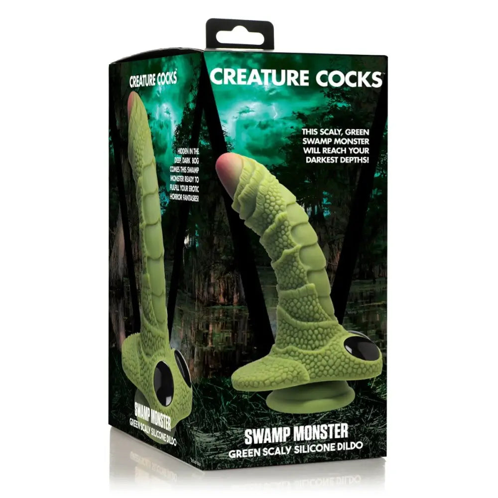 Creature Cocks Swamp Monster Scaly Silicone Dildo Green - Save 30% - Fast - United Kingdom Stoke-on-trent