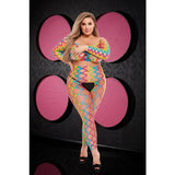 Crotchless Rainbow Fishnet Set Plus Size - Save 25% - Fast Shipping - Sale United Kingdom Stoke-on-trent