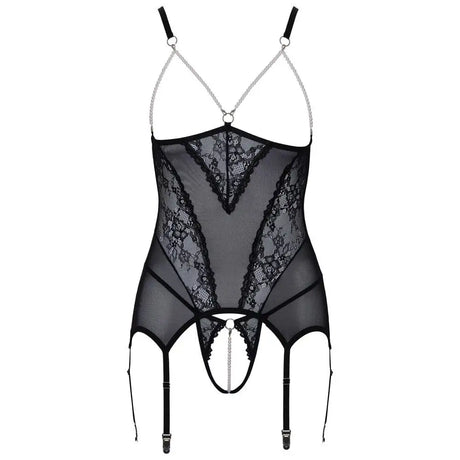 Cupless Lace Basque Black - Fast Shipping - Sale United Kingdom Stoke-on-trent