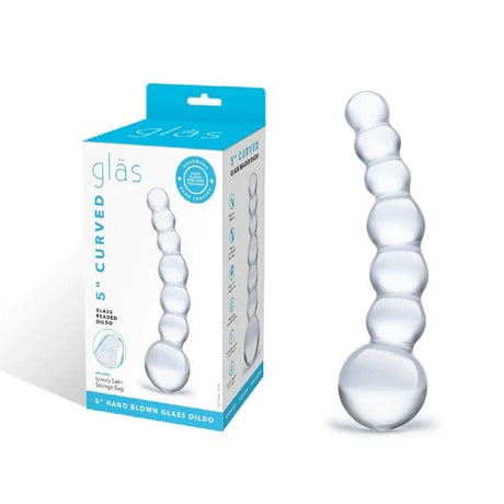 Curved Bubble Glass Dildo