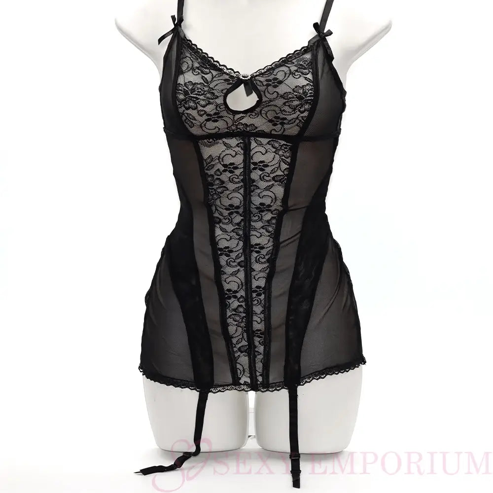 Dainty Black Lace and Mesh Panel Bustier - Save 15% - Fast Shipping - Sale United Kingdom Stoke-on-trent