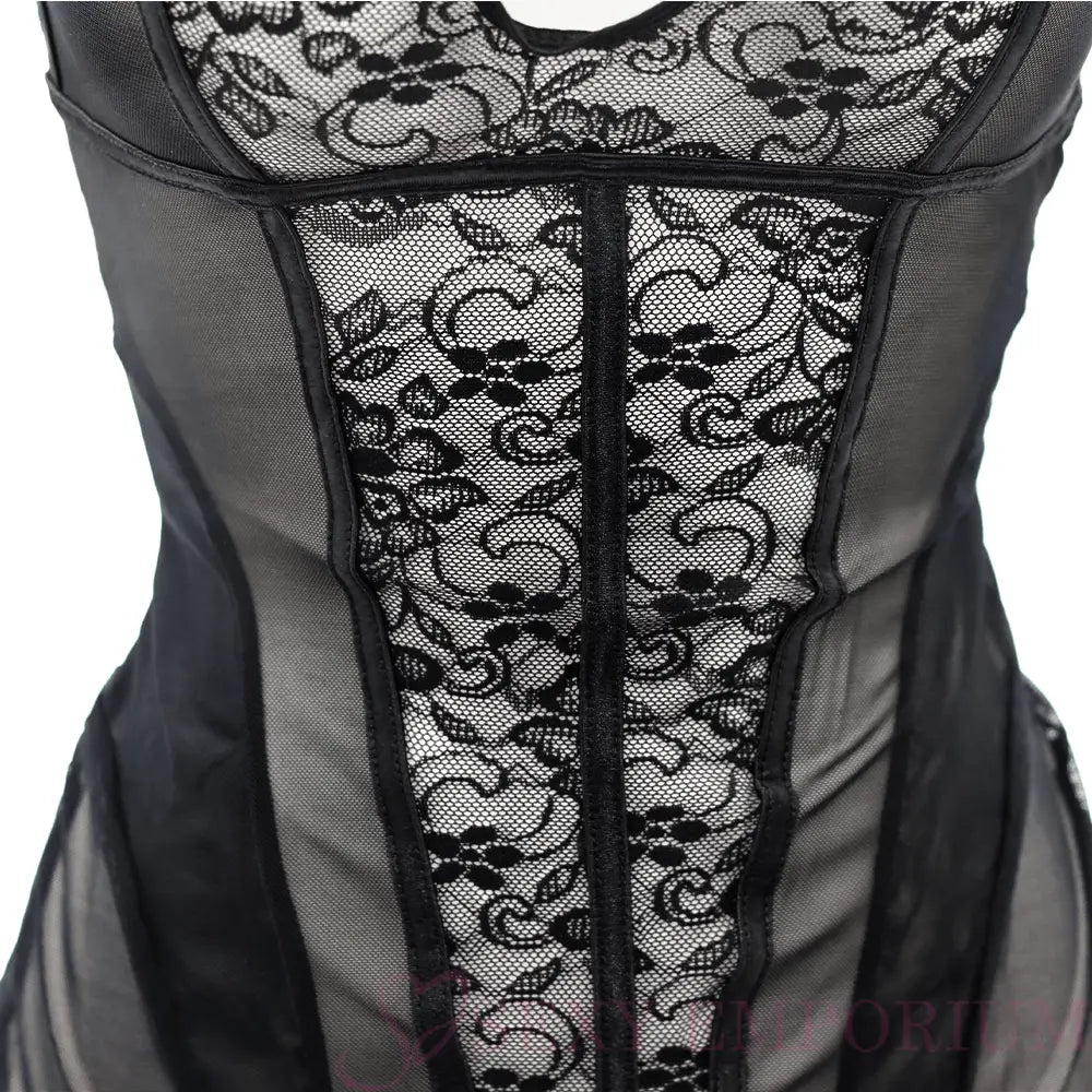 Dainty Black Lace and Mesh Panel Bustier - Save 15% - Fast Shipping - Sale United Kingdom Stoke-on-trent