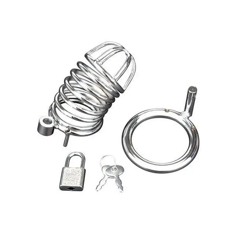 Deluxe Chastity Cage Silver - Sex Toys - Save 25% - Fast Shipping - Sale United Kingdom Stoke-on-trent