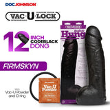 Doc Johnson 12 Inch Vac-u-lock Code Black Hung Dildo - Save 30% - 15% - Fast Shipping - Dildos United Kingdom Stoke-on-trent