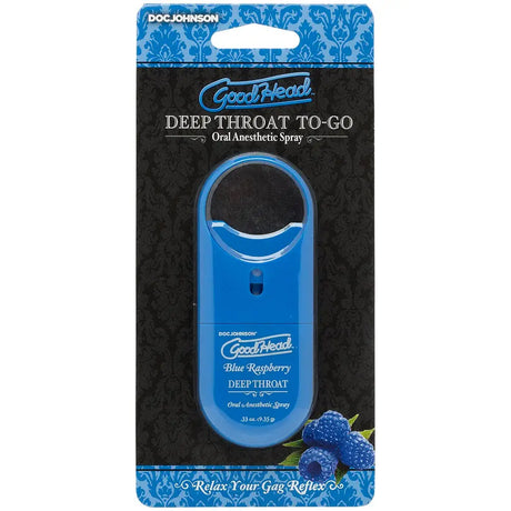 Doc Johnson Goodhead to Go Deep Throat Spray Blue Raspberry Goodhead to Fast Sex Essentials United Kingdom Stoke on Trent