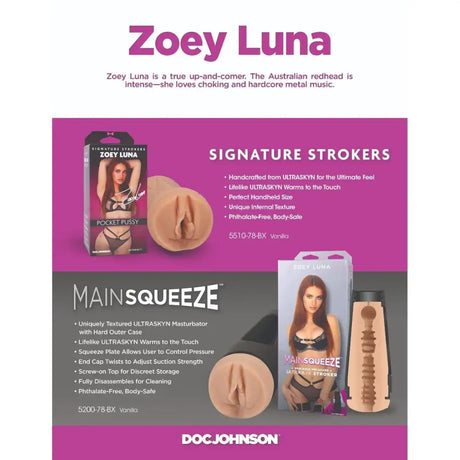 Doc Johnson Main Squeeze Zoey Luna Ultraskyn Stroker Pussy - Save 25% - Ultraskyn - Sale United Kingdom Stoke-on-trent