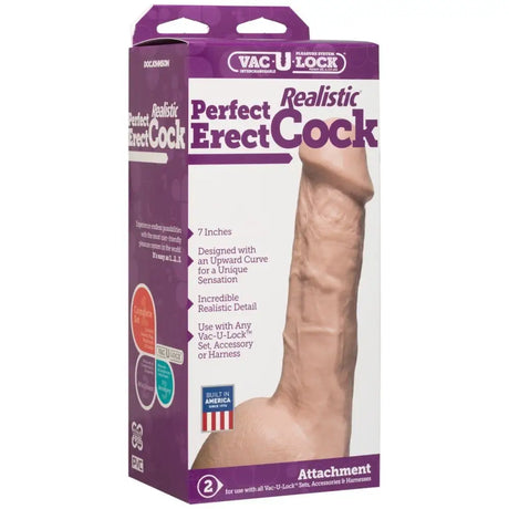 Doc Johnson Perfect Realist Erect Cock Vac u Lock Attachment 7in - Save 5% - u - Dildo United Kingdom Stoke-on-trent