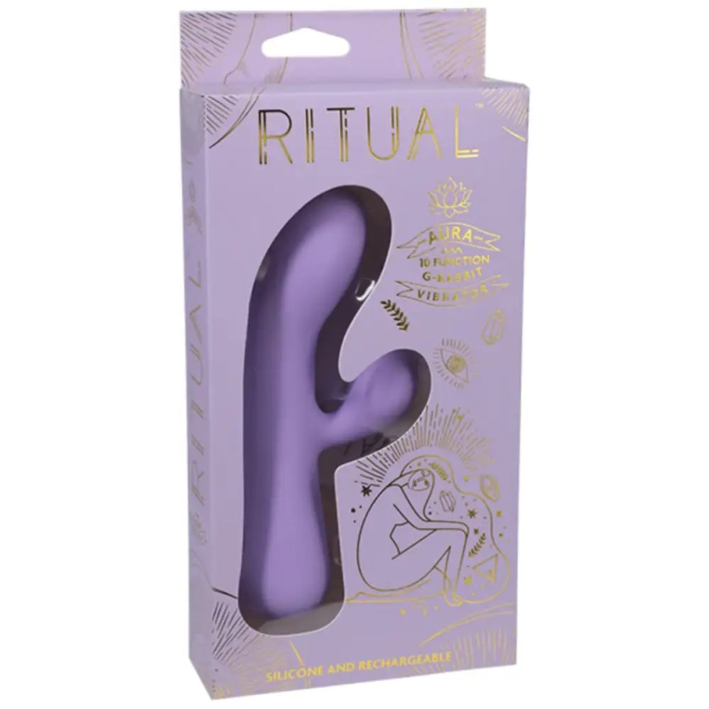 Doc Johnson Ritual Aura Rechargeable Purple Silicone Rabbit Vibe - Sex Toys - Save 25% - Vibrator United Kingdom Stoke-on-trent