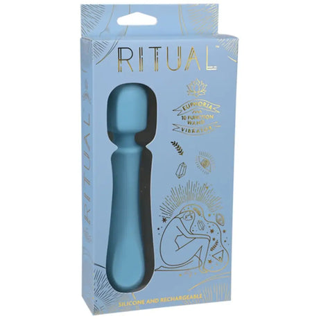 Doc Johnson Ritual Euphoria Blue Rechargeable Silicone Wand Vibrator - Sex Toys - Save 25% - United Kingdom Stoke-on-trent