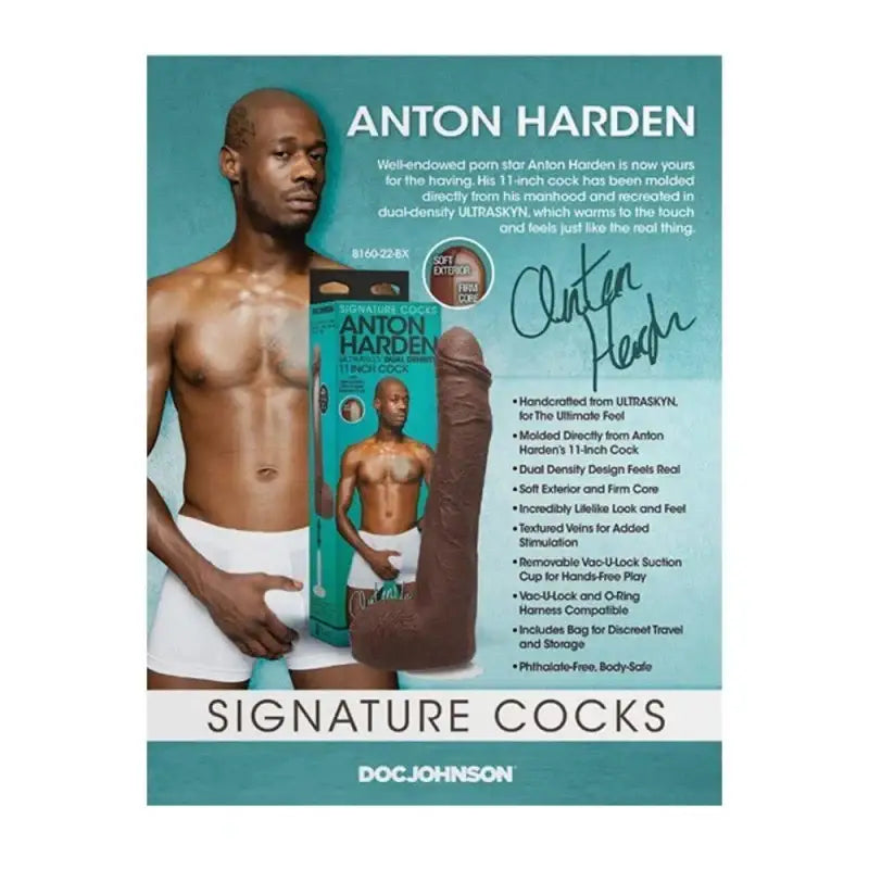 Doc Johnson Signature Cocks Anton Harden Ultraskyn Cock with Removable Vac-u-lock Suction Cup (11’’) - Save 5% - Dildo United Kingdom