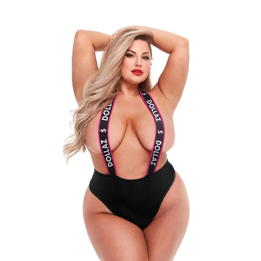 Dollar Logo Suspender Teddy Plus Size - Save 25% - Fast Shipping - Sale United Kingdom Stoke-on-trent
