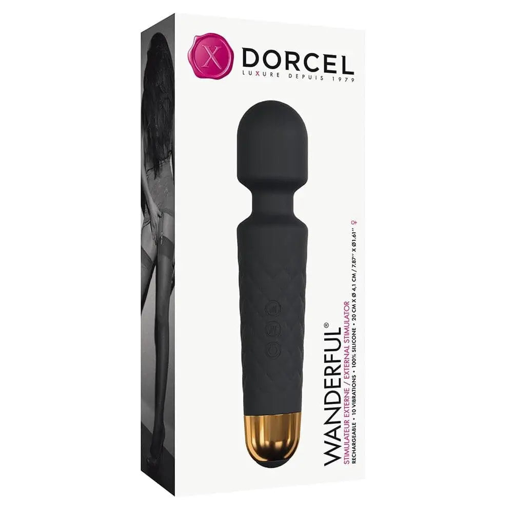 Dorcel Wanderful Wand Black - Save 30% - Fast Shipping - Vibrator United Kingdom Stoke-on-trent