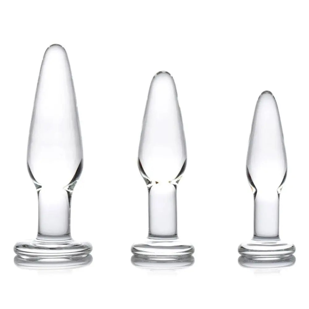 Dosha 3 Piece Glass Anal Plug Kit - Save 30% - Fast Shipping - Sale United Kingdom Stoke-on-trent