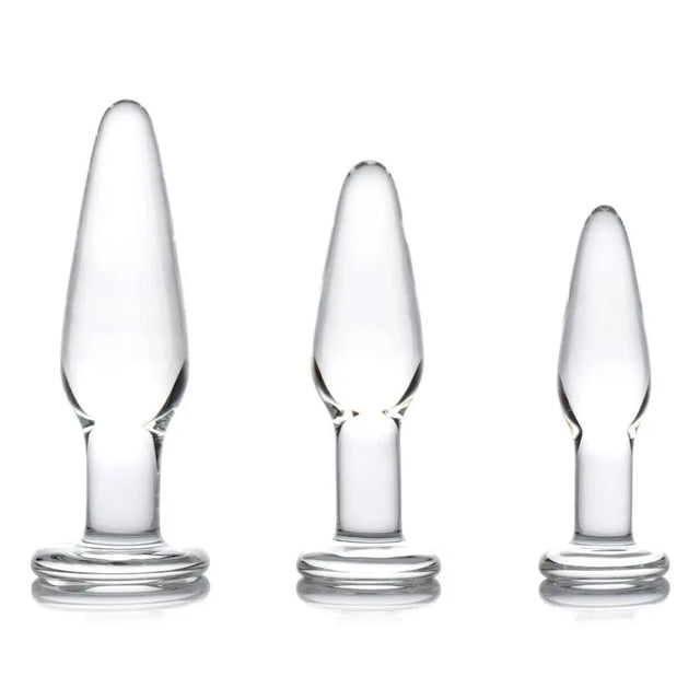 Dosha 3 Piece Glass Anal Plug Kit - Save 30% - Fast Shipping - Sale United Kingdom Stoke-on-trent