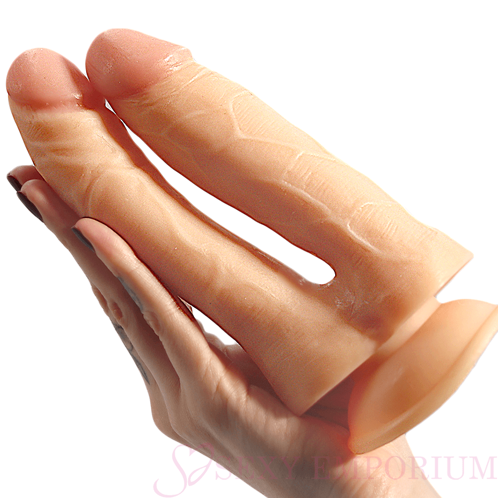 Double Headed Dildo Flesh - Save 20% - Fast Shipping | Sexy Emporium