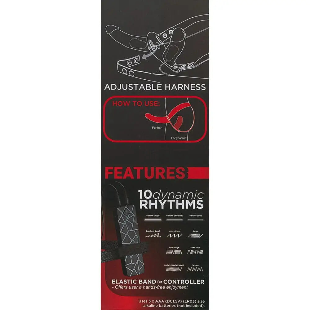 Double Thruster Vibrating Ended Dildo with Harness - Save 30% - with - Fast - United Kingdom Stoke-on-trent