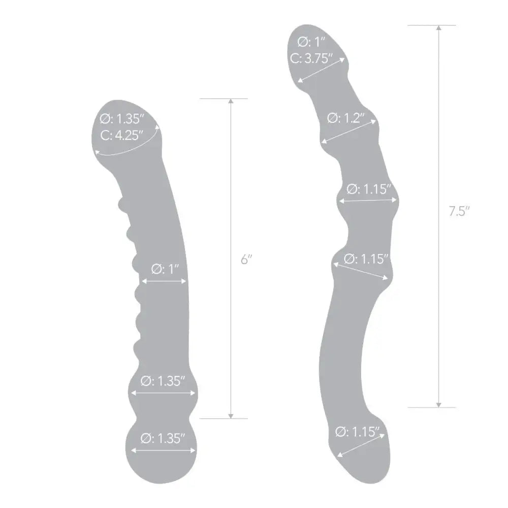 Double Trouble Glass Dildo Set - Save 30% - Fast Shipping - United Kingdom Stoke-on-trent