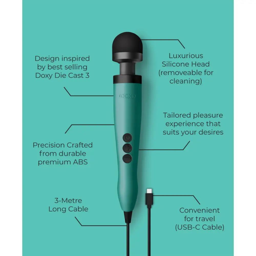 Doxy 3 Usb-c - Turquoise - Save 20% - Usb-c - Fast Shipping - Vibrator United Kingdom Stoke-on-trent