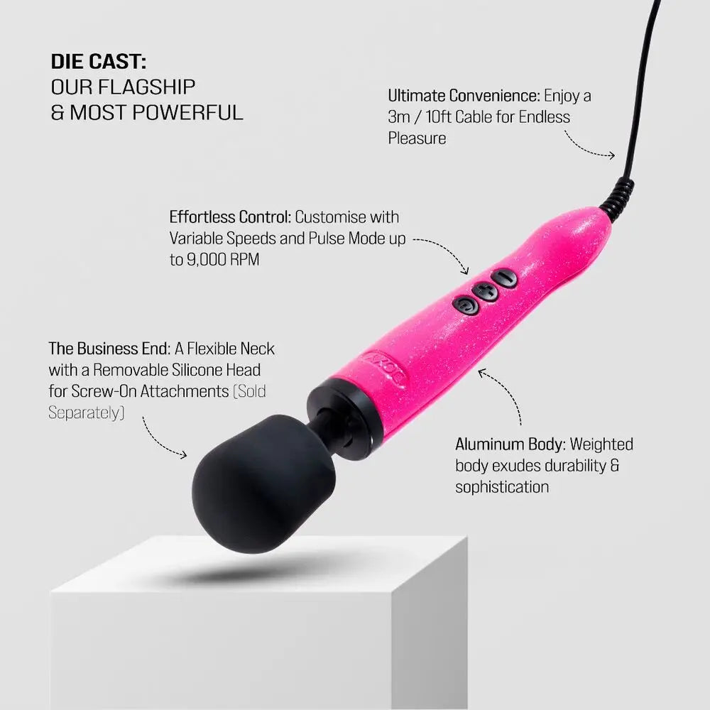 Doxy Die Cast Wand Massager Hot Pink - Save 25% - Hot Pink - Fast Shipping - Vibrator United Kingdom Stoke-on-trent