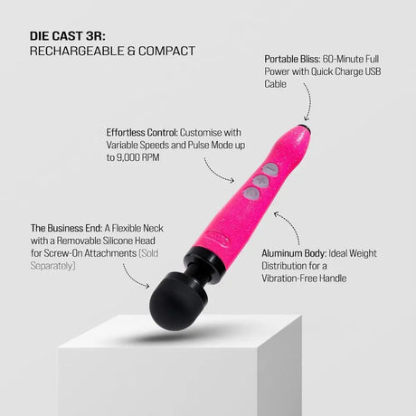 Doxy Die Cast Wand Rechargeable Hot Pink - Save 30% - Hot Pink - Fast Shipping - Vibrator United Kingdom Stoke-on-trent