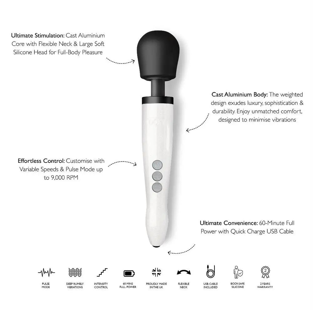 Doxy Die Cast Wand Rechargeable Star Dust - Save 30% - Fast Shipping - Vibrator United Kingdom Stoke-on-trent