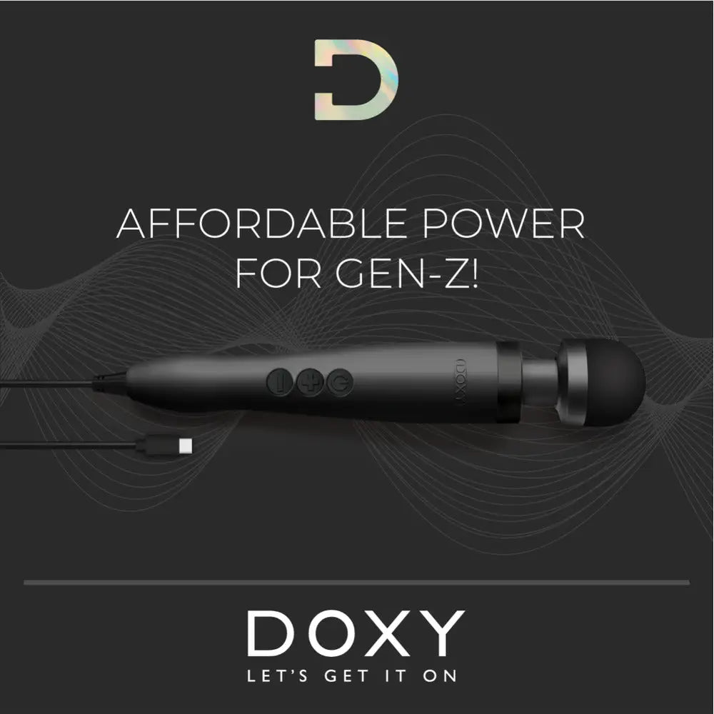 Doxy Wand 3 Black Usb Powered Vibrating Massaging - Save 25% - Usb - Fast Shipping - Vibrator United Kingdom Stoke-on-trent