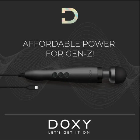 Doxy Wand 3 Black Usb Powered Vibrating Massaging - Save 25% - Usb - Fast Shipping - Vibrator United Kingdom Stoke-on-trent