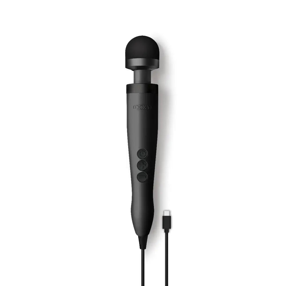Doxy Wand 3 Black Usb Powered Vibrating Massaging - Save 25% - Usb - Fast Shipping - Vibrator United Kingdom Stoke-on-trent