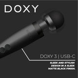 Doxy Wand 3 Black Usb Powered Vibrating Massaging - Save 25% - Usb - Fast Shipping - Vibrator United Kingdom Stoke-on-trent