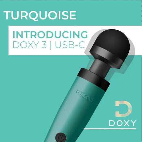Doxy Wand 3 Turquoise Usb Powered - Save 25% - Usb - Fast Shipping - Vibrator United Kingdom Stoke-on-trent