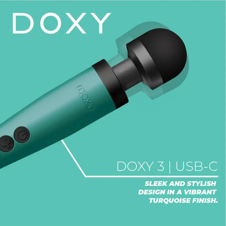 Doxy Wand 3 Turquoise Usb Powered - Save 25% - Usb - Fast Shipping - Vibrator United Kingdom Stoke-on-trent