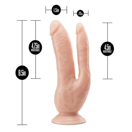 Dr. Skin Dual 8 inch Dual Dual Penetranting Dildo cu Cupa de aspirație