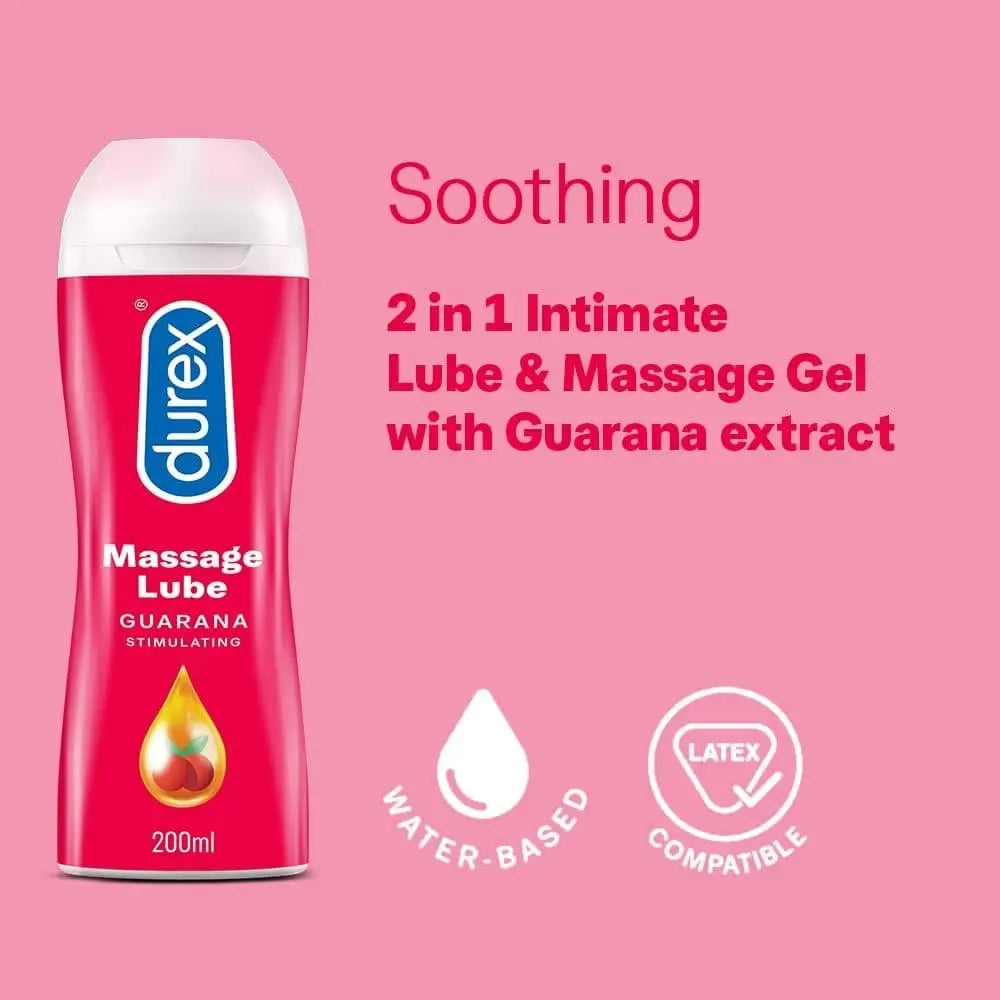 Durex Massage Lube Guarana Stimulating 200ml - Save 30% - Fast Shipping - Sale United Kingdom Stoke-on-trent