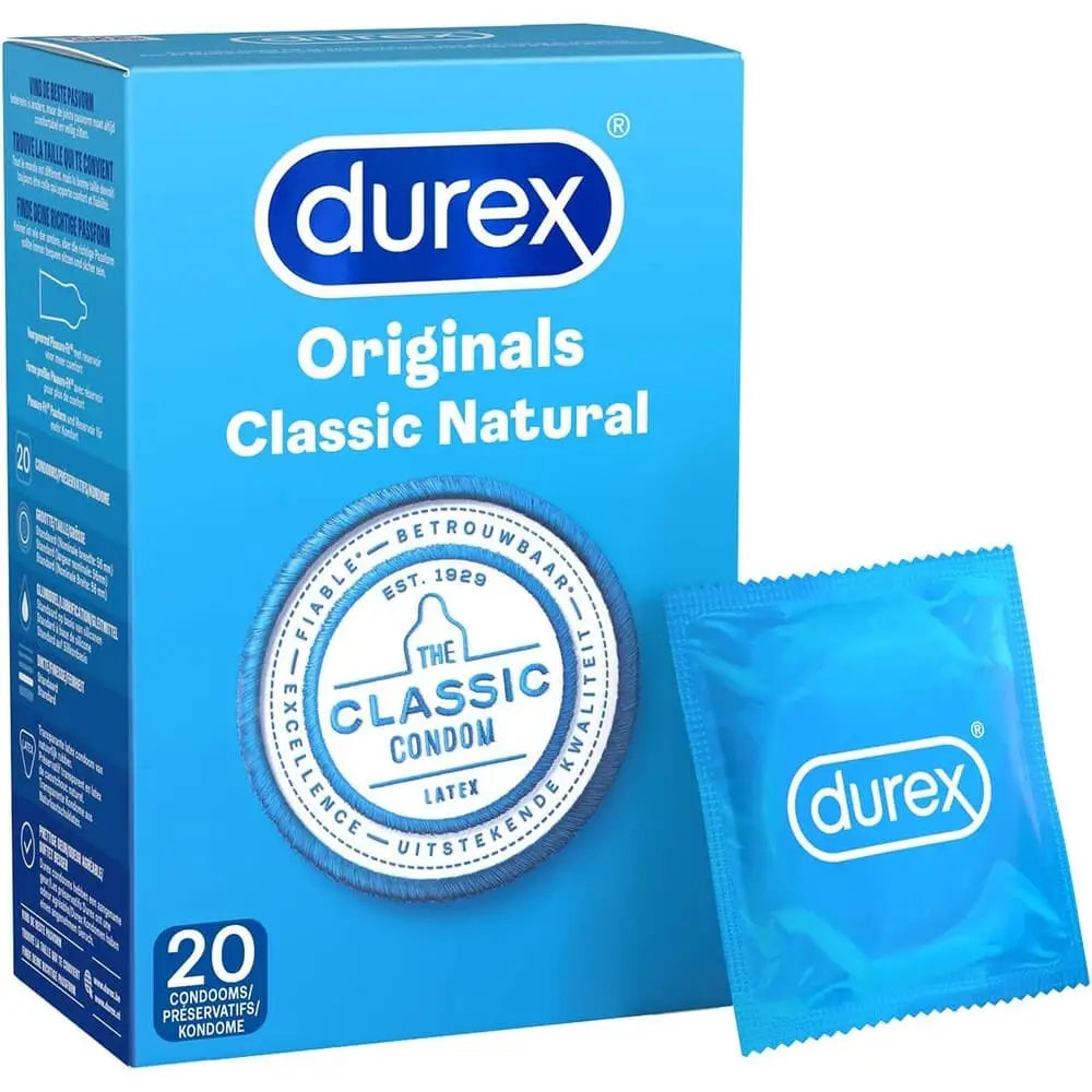 Durex Originals Classic Natural Condoms 20 Pack - Save 25% - Fast Shipping - Sale United Kingdom Stoke-on-trent