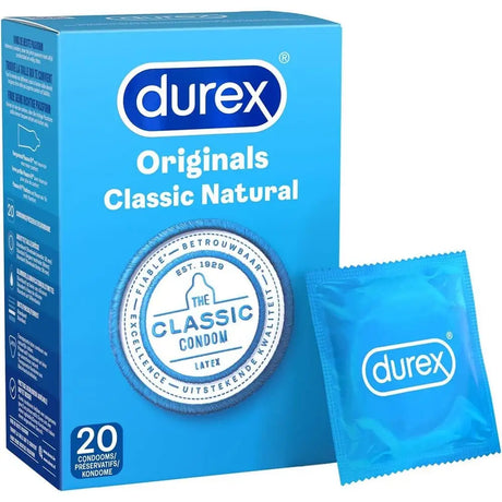 Durex Originals Classic Natural Condoms 20 Pack - Save 25% - Fast Shipping - Sale United Kingdom Stoke-on-trent