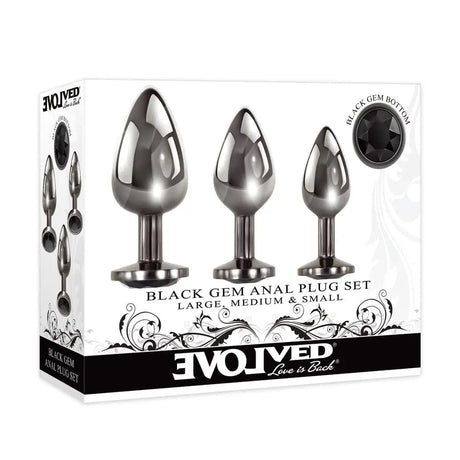 Evolved Black Gem Anal Plug Set - Save 30% - Fast Shipping - Sale United Kingdom Stoke-on-trent