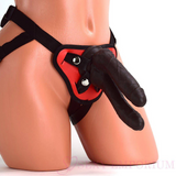 Expert Double Strap-On Dildo with Red Harness