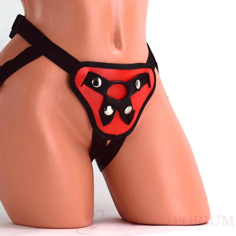 Expert Double Strap-on Dildo with Red Harness - Save 15% - Strap-on - Fast - Sale United Kingdom Stoke-on-trent