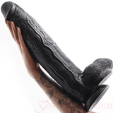 Final Boss - 17.7 Inches. Extremely Large Dildo - Black - Save 20%