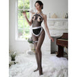 Fishnet Open Bust Crotchless Maid Bodystocking