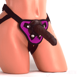 Flexible Strap-On Dildo with Purple Harness