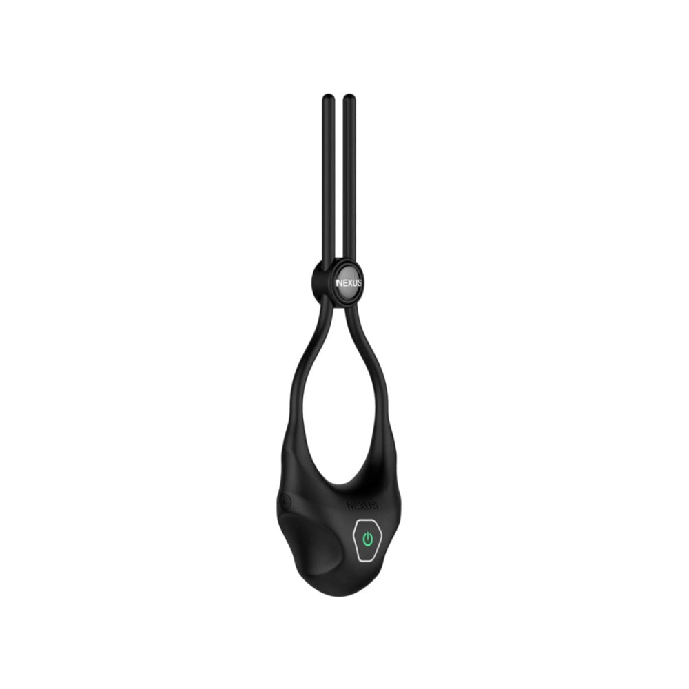 FORGE Vibrating Adjustable Lasso Silicone Cock Ring - Black