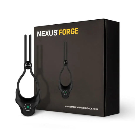 Forge Vibrating Adjustable Lasso Silicone Cock Ring - Black - Sex Toys - Save 30% - Forge - Fast - Sale United Kingdom Stoke-on-trent