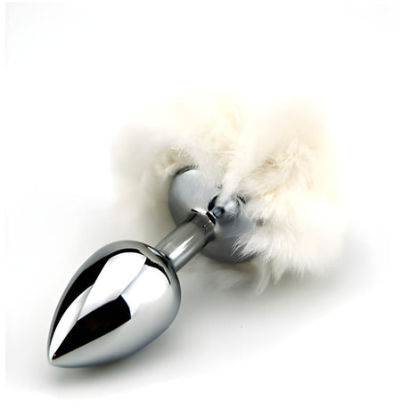 Furry Fantasy White Bunny Tail Butt Plug - Plugs - Save 20% - Sale